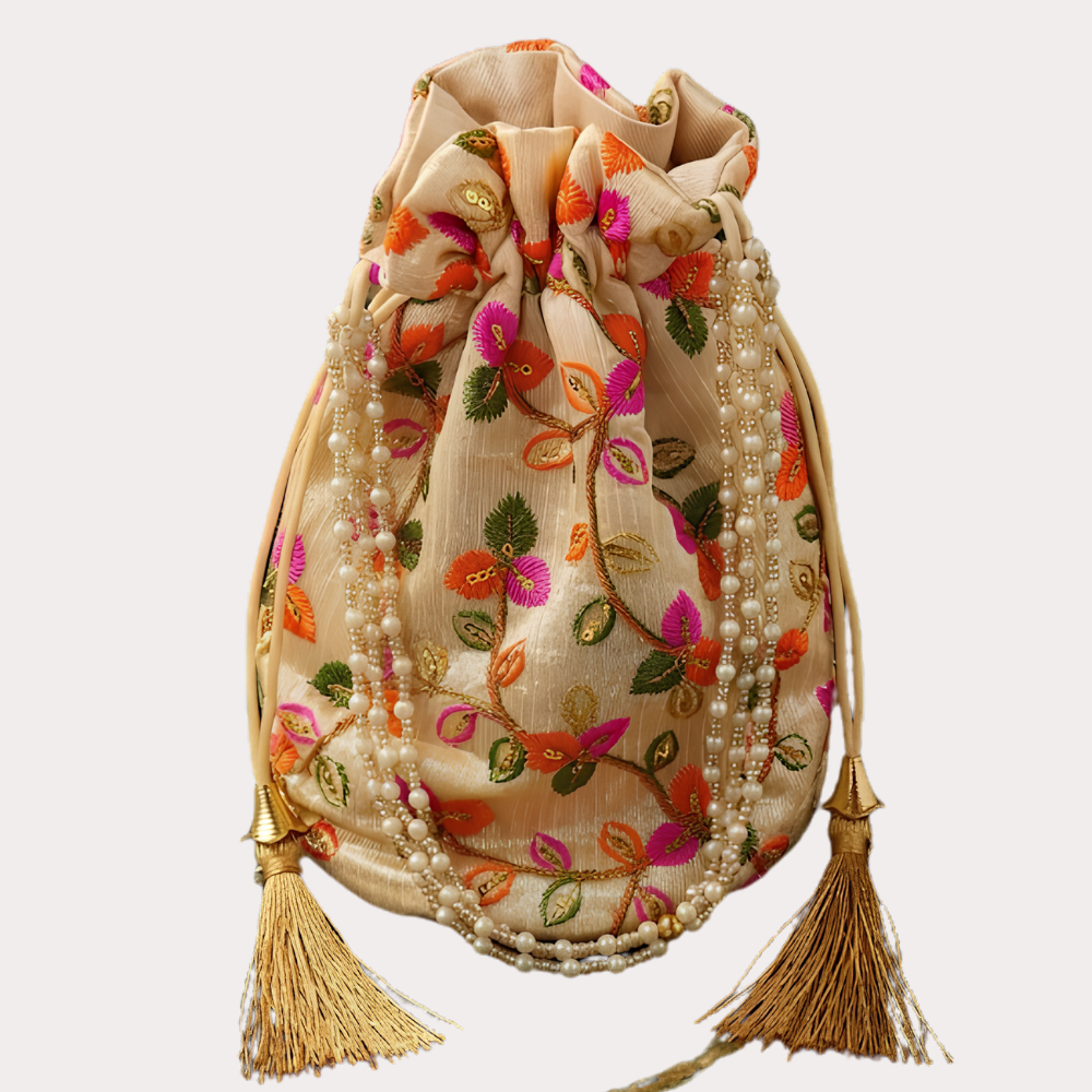 RoyalBloom Embroidered Potli Bag for Women