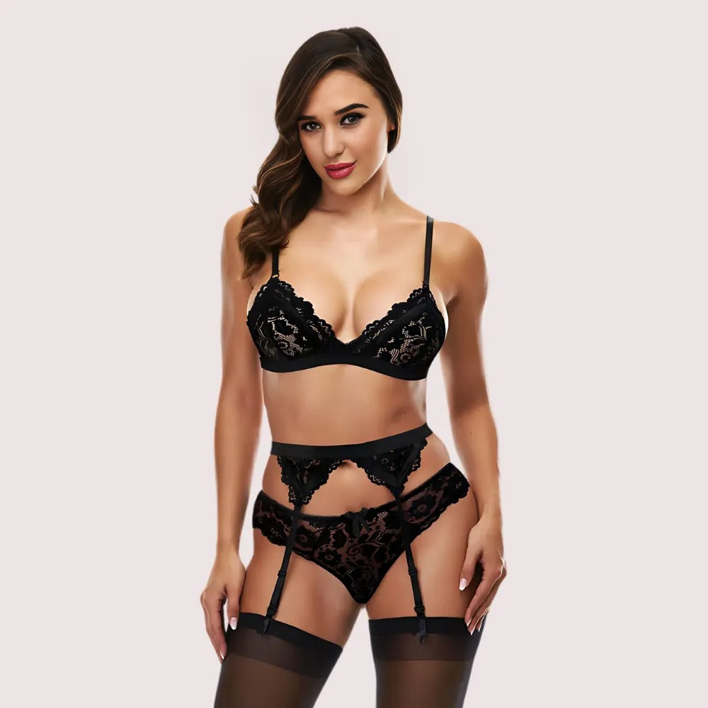 Women's Floral Lace Adjustable Garter Belt for Stockings