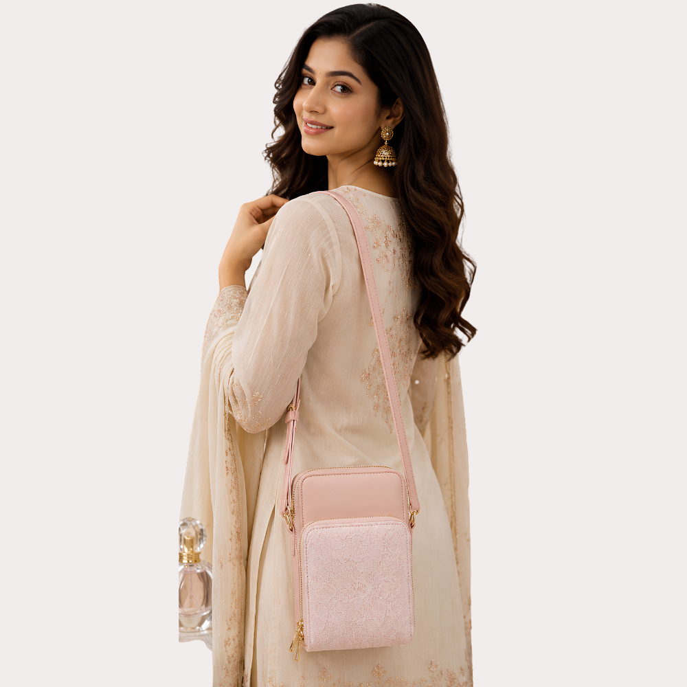 Blush Bloom Ethnic Crossbody Sling Bag