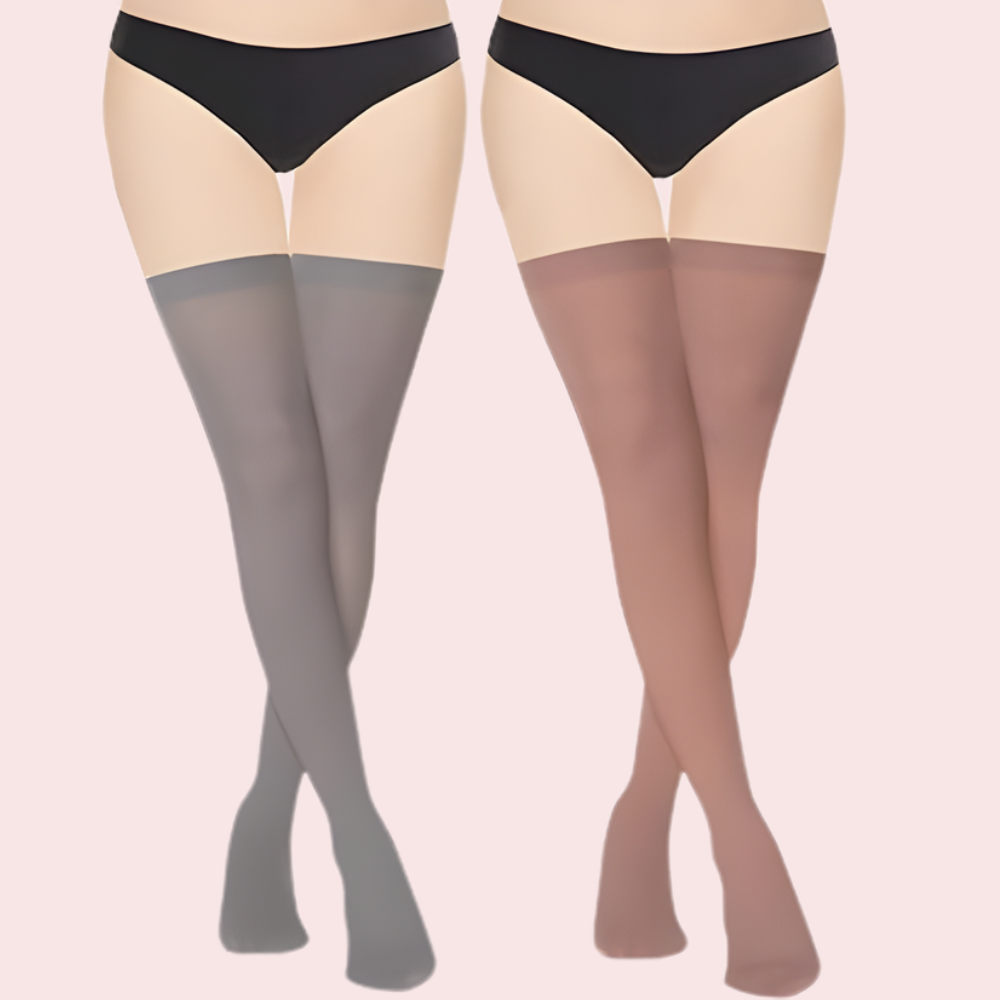 Classic Sheer Stockings – Pack of 2 (Grey &amp; Nude Shades)