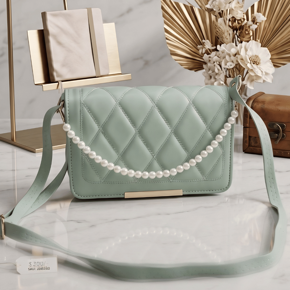 Elegant Pearl Chain Crossbody Handbag
