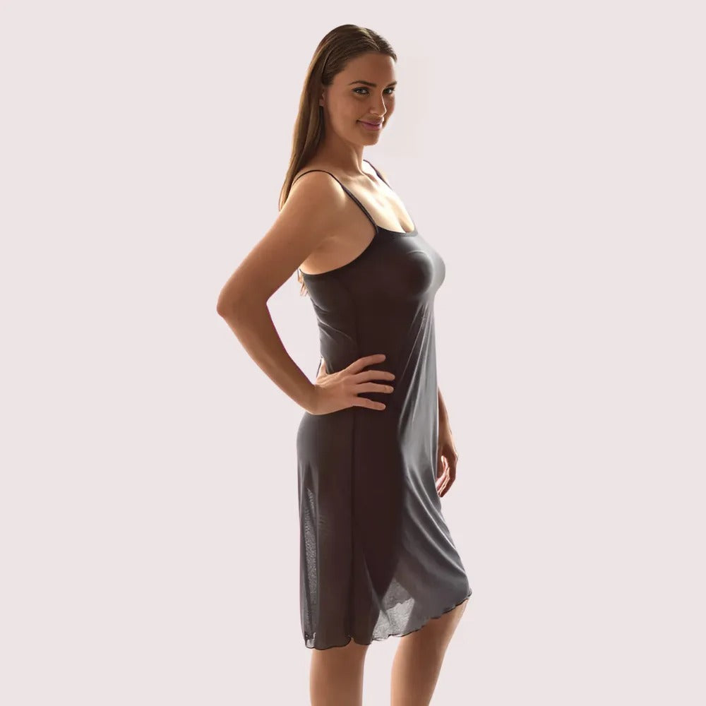 Women's Sheer Mesh Sleeveless Babydoll Slip Dress