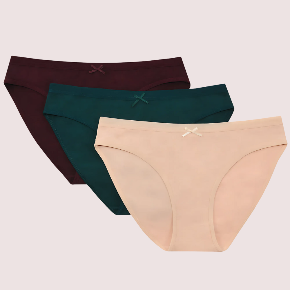 Women's Seamless Bikini Panties (Pack of 3) – Soft Stretch No-Show Everyday Briefs