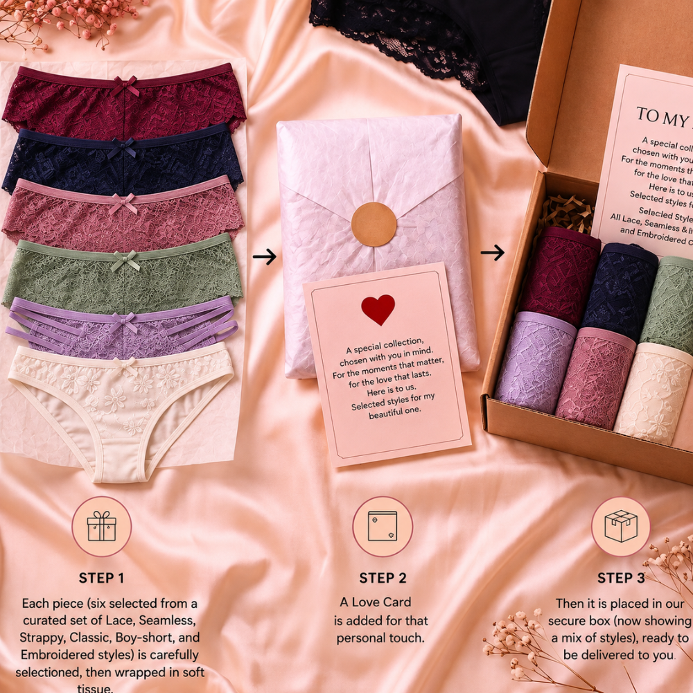 The Girls’ Night In — Luxury 6-Piece Panty Gift Box
