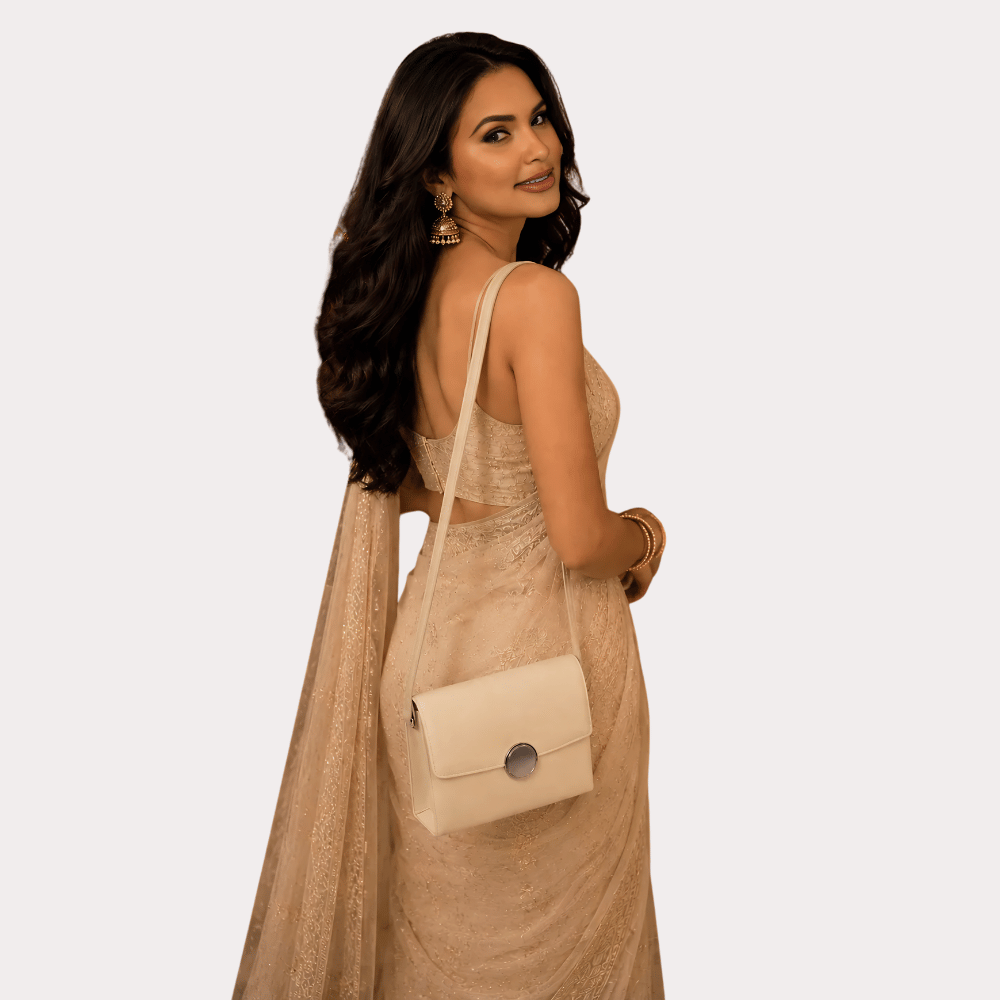 Ivory Aura Elegant Sling Clutch Bag