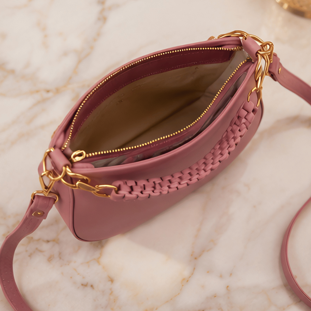 Blush Petal Chic Crescent Sling Bag