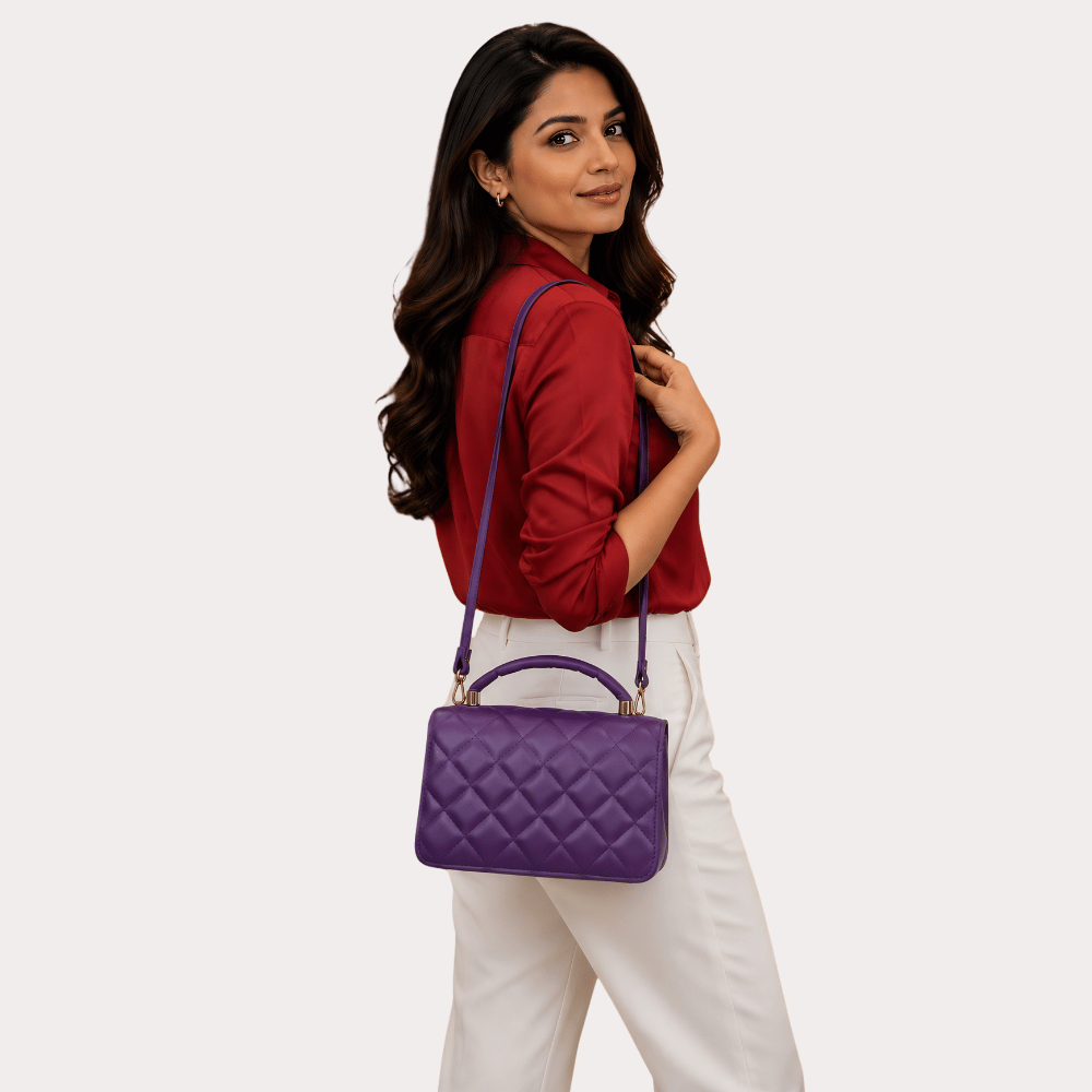 Royal Amethyst Quilted Luxe Handbag