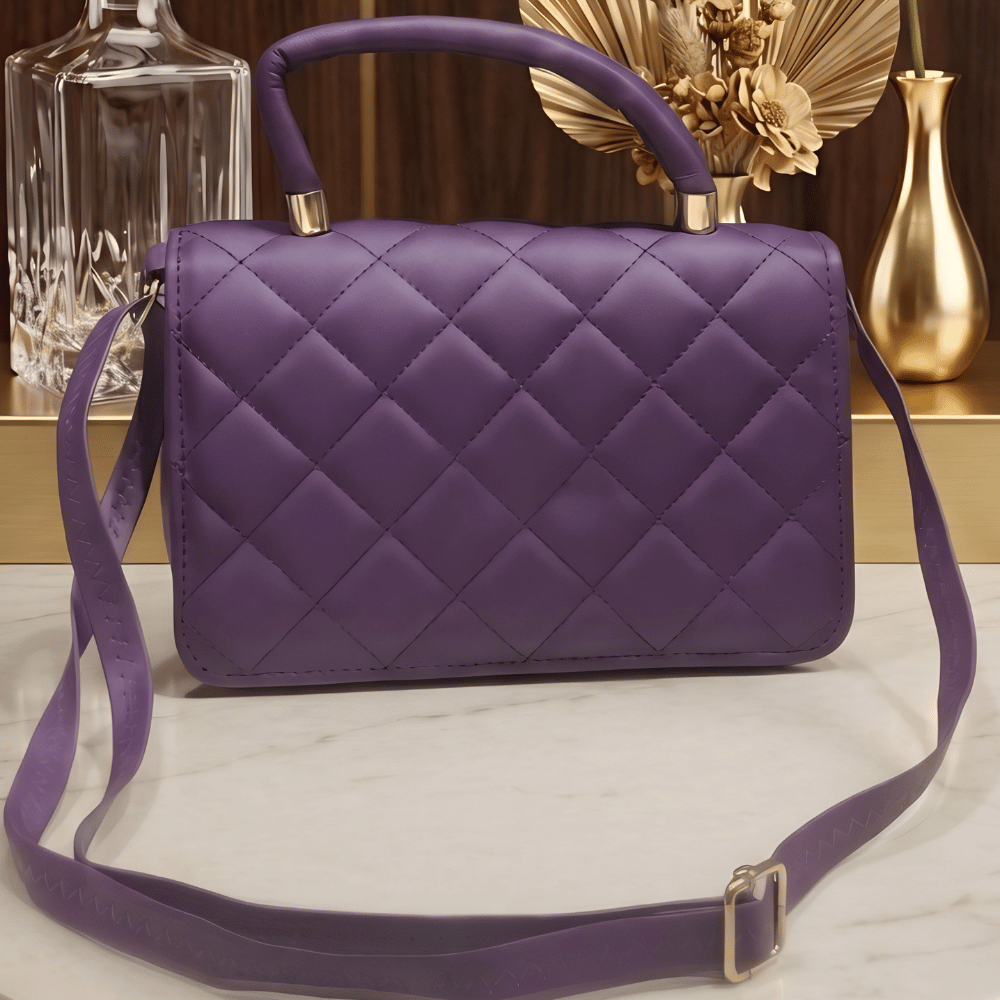 Royal Amethyst Quilted Luxe Handbag