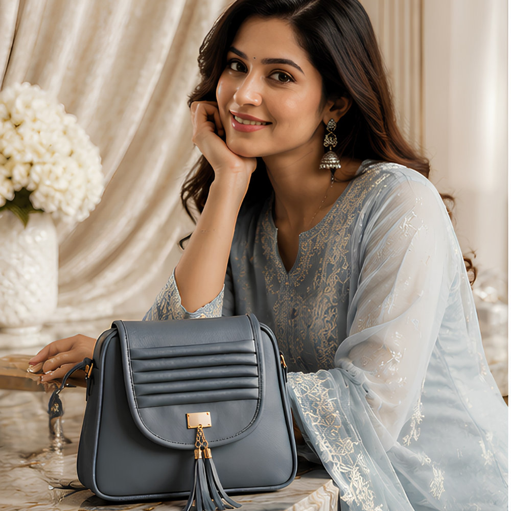 Midnight Charm Tassel Sling Bag