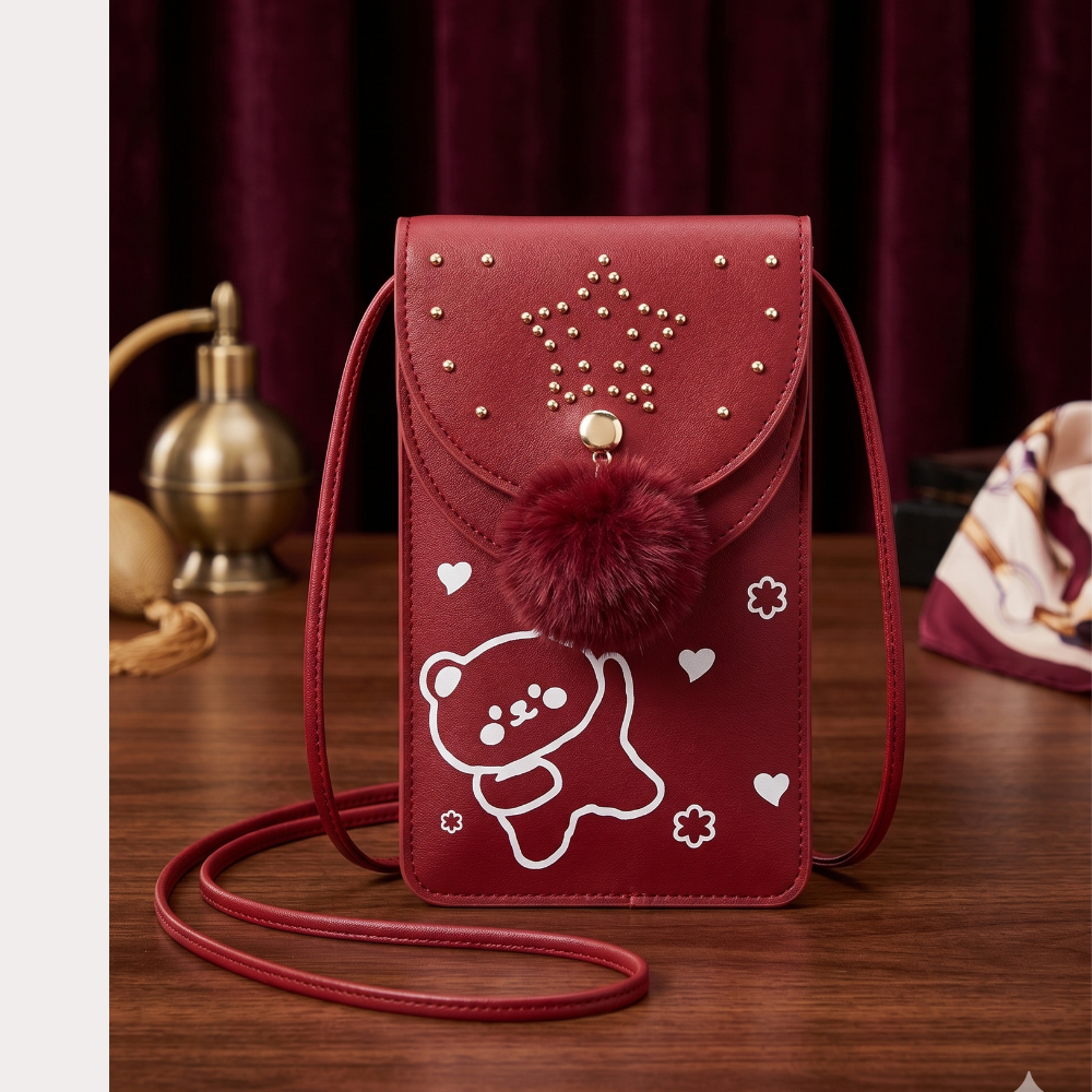 Ruby Star Pom-Pom Mobile Sling Bag