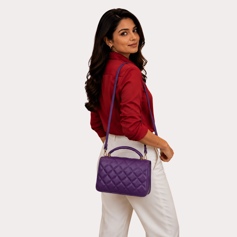Royal Amethyst Quilted Luxe Handbag