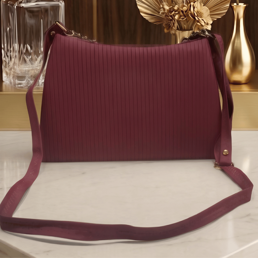 Velvet Wine Elegance Shoulder Bag